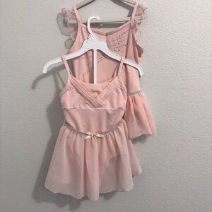 Bundle, Cat & Jack Light Pink Dance/Ballet Leotards and Skirt. Size 6/6X and 7/8
